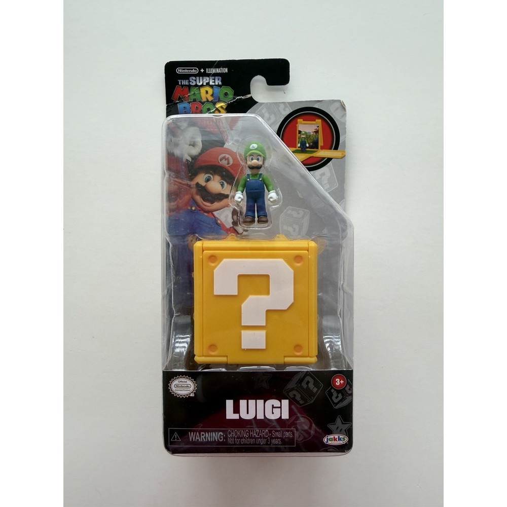 The Super Mario Bros. Movie Luigi Mini Figure With Question Mark Block